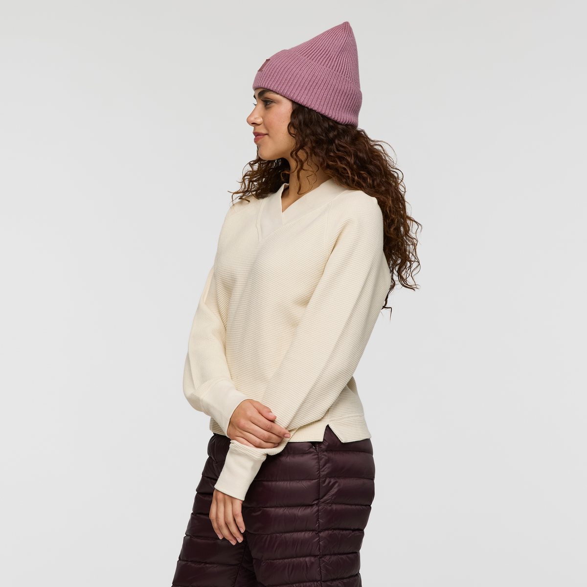 Atajo Long-Sleeve Waffle V-Neck - Women's - Image 4